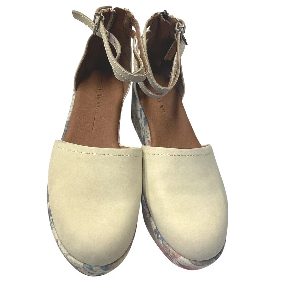 Gee Wawa Anthropologie Women's Daisy Floral Platform Shoes Ankle Strap Size‎ 6